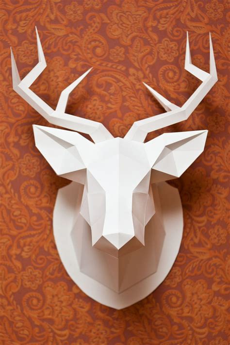 Printable 3d Deer Head Template